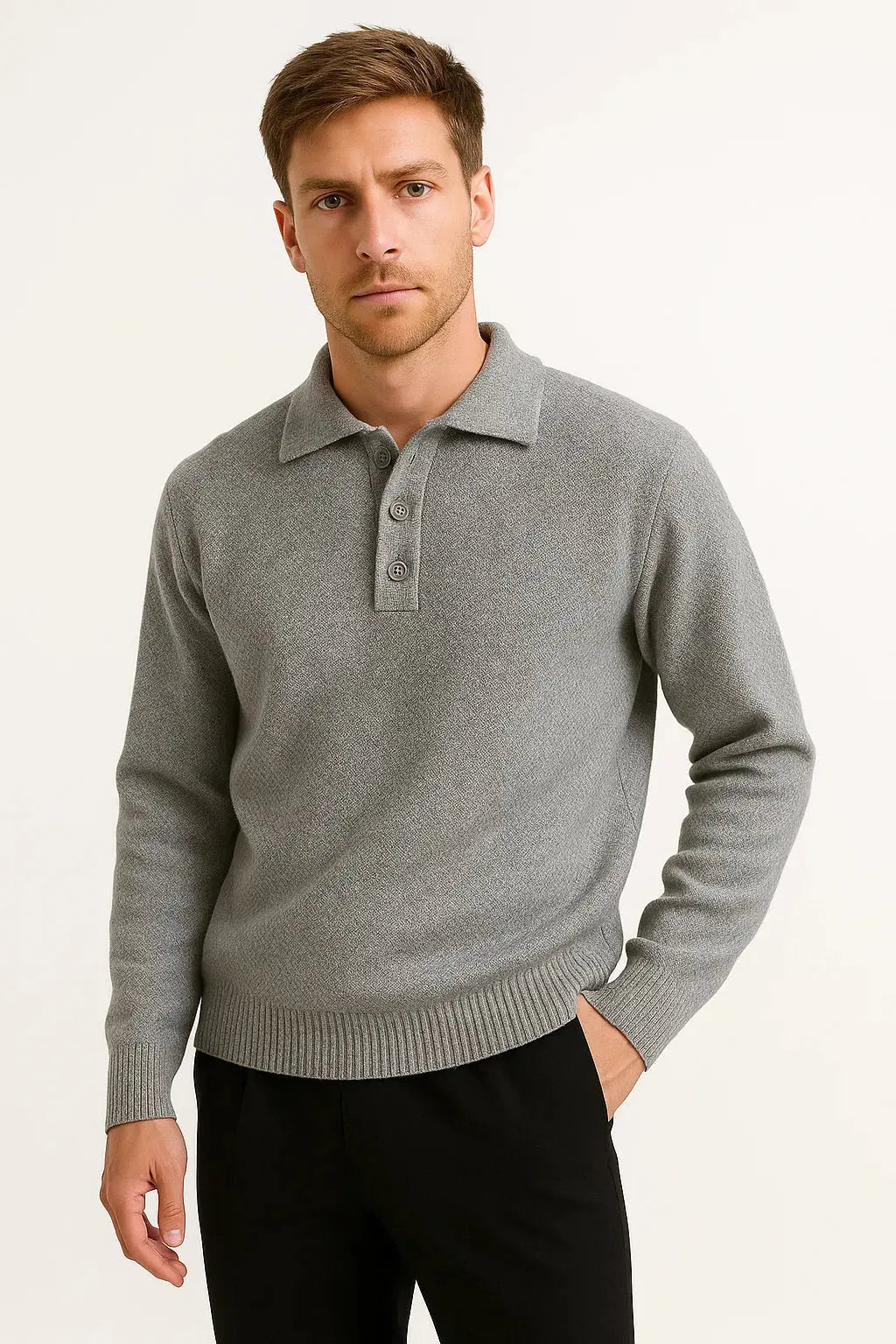 Ramesh | Sweater With Polo Collar and Long Sleeves