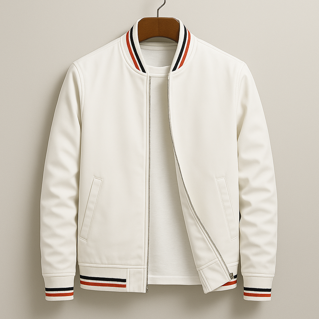 Reynaldo | Bomber Jacket With Striped Ribbed Trim