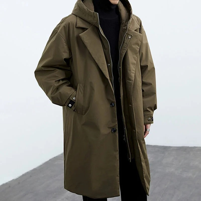 Salome | Coat With Hood and Notched Lapel Collar