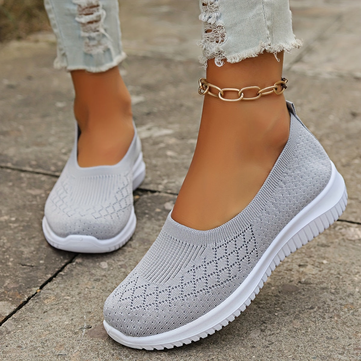 Syffina - Breathable Slip On Walking Shoes