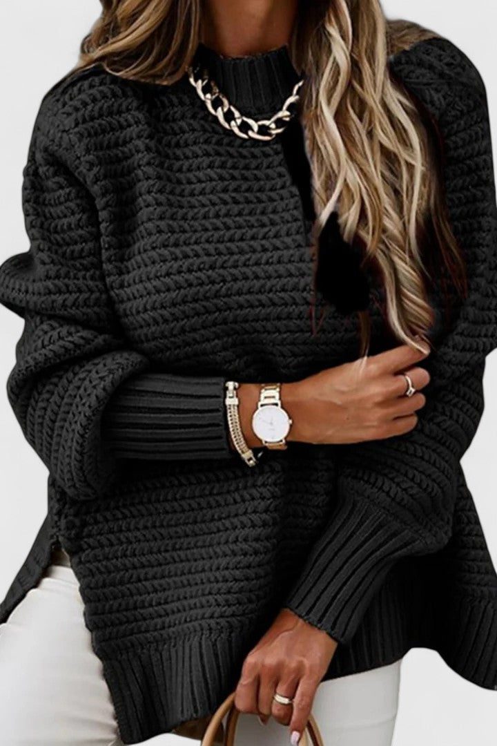 Arianne | Ribbed Knit Sweater with Matching Belt
