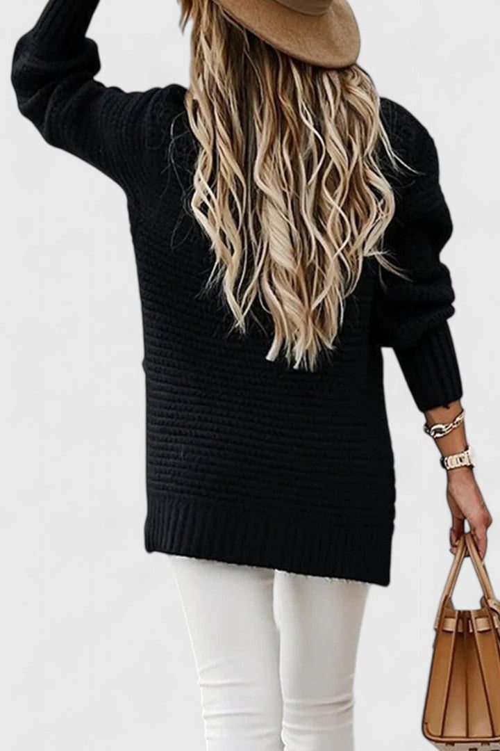 Arianne | Ribbed Knit Sweater with Matching Belt