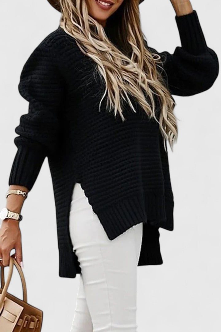 Arianne | Ribbed Knit Sweater with Matching Belt