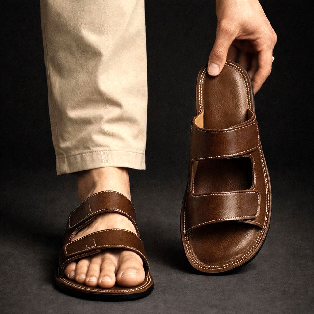 Henrique | Double Strap Slip On Sandals