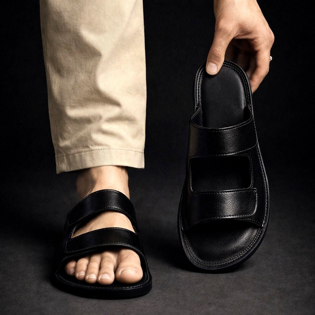 Henrique | Double Strap Slip On Sandals