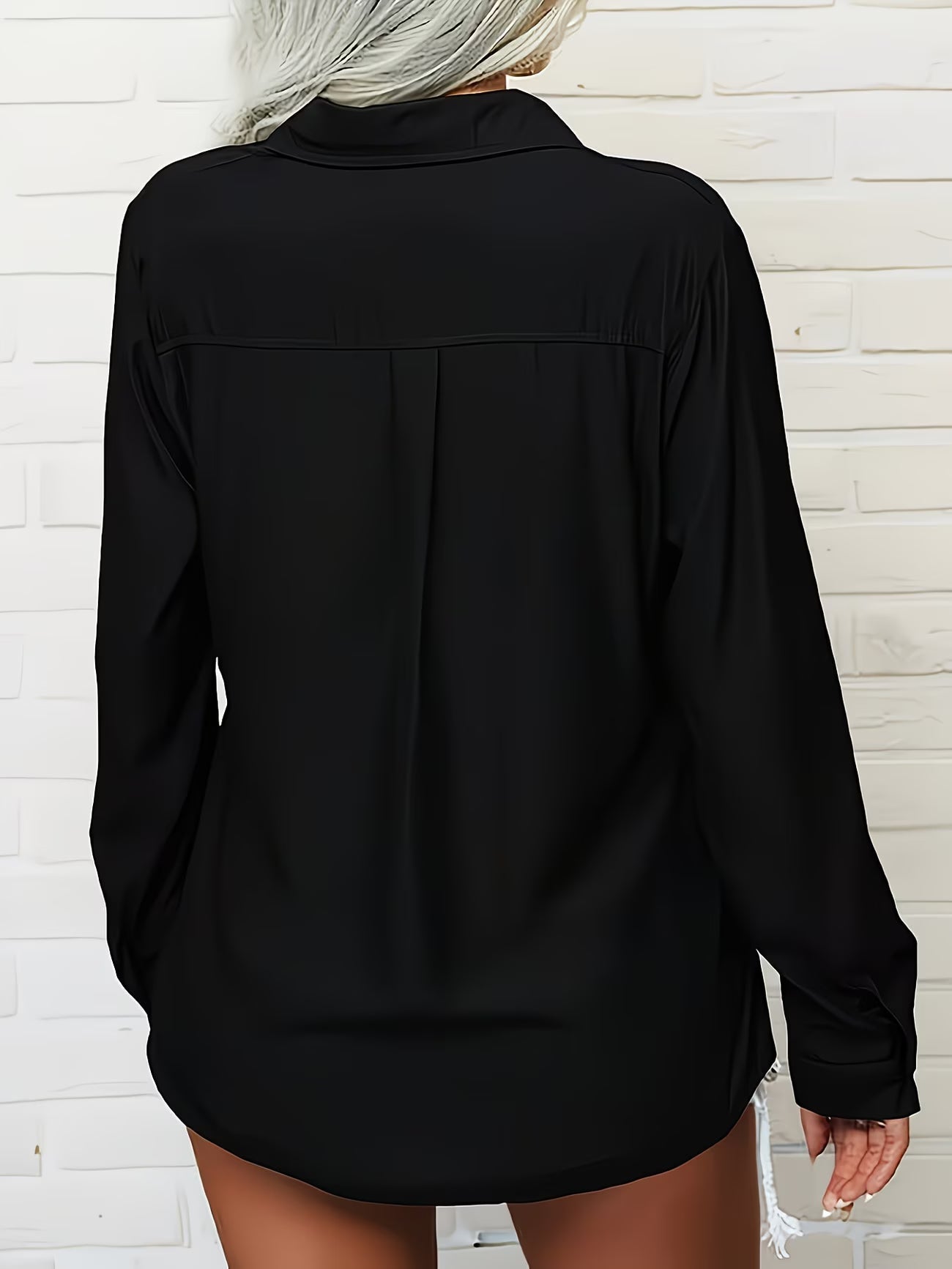 Tierna | Loose Button Front Collared Shirt