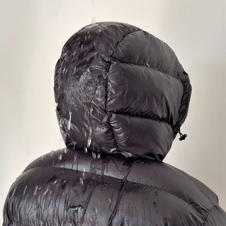Amar | Puffer Jacket Black Hooded Zip Front