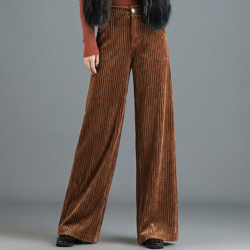Shivila | Corduroy Pants High Waist Wide Leg