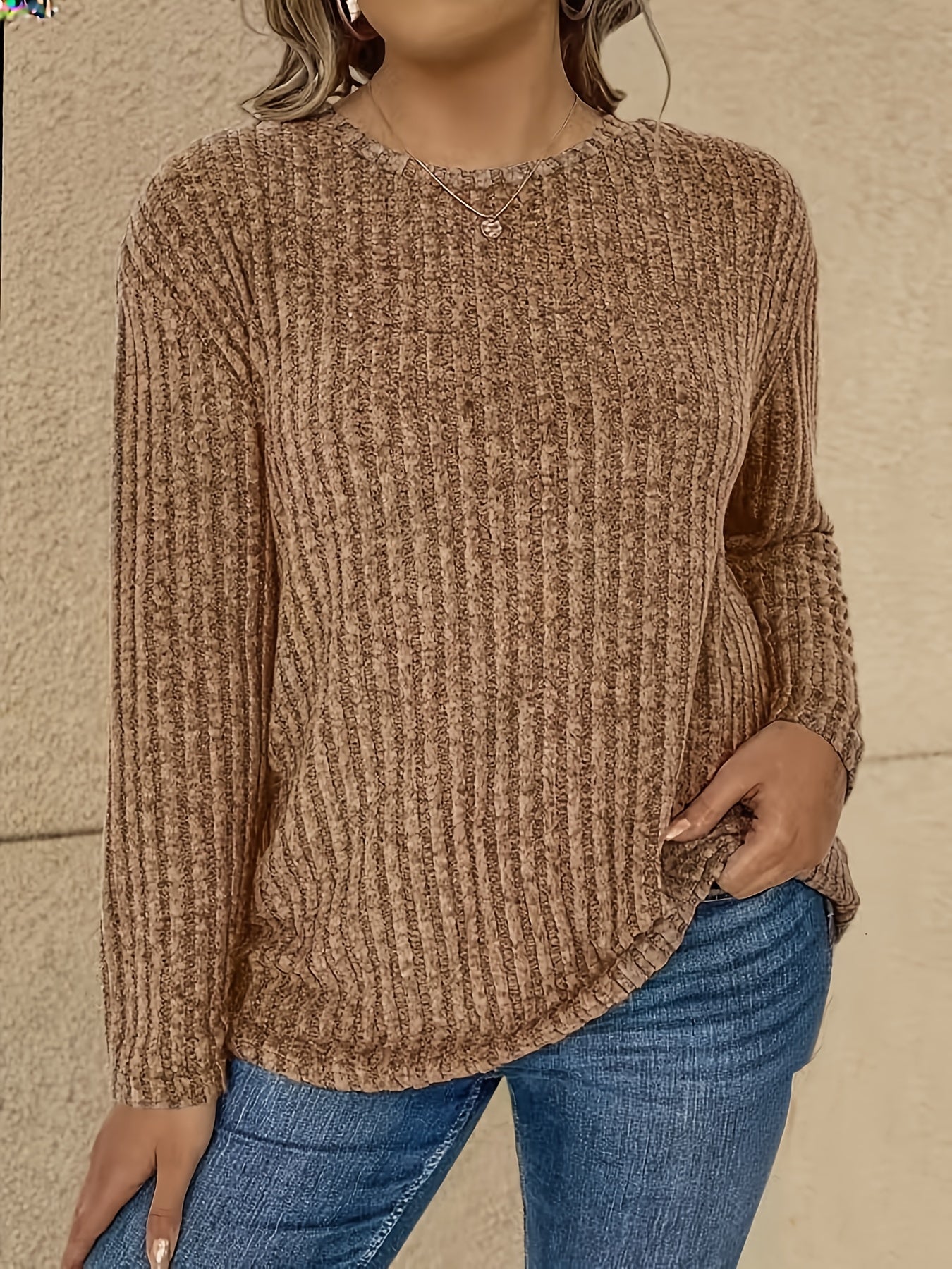 Katiya | Sweater with Loose Fit and Ribbed Texture