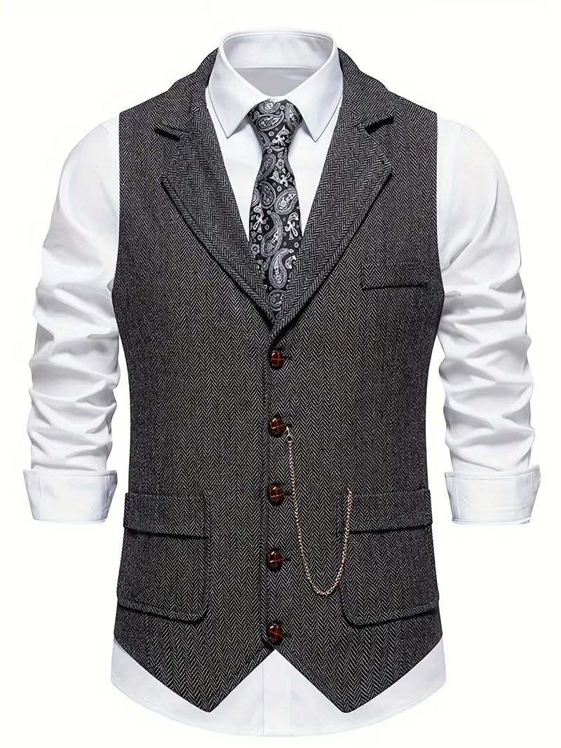 Ferry | Herringbone Notch Lapel Waistcoat