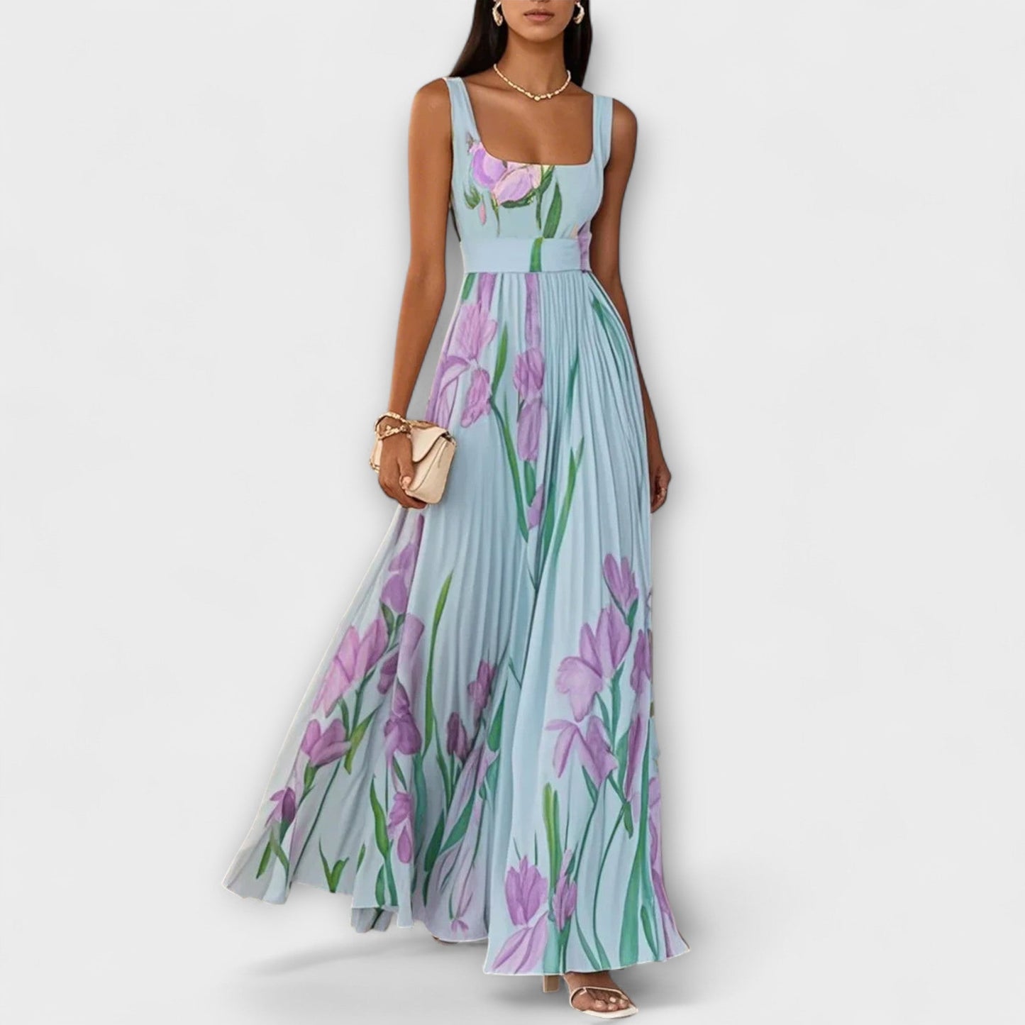 Tressa | Sleeveless Square Neck Floral Maxi Dress