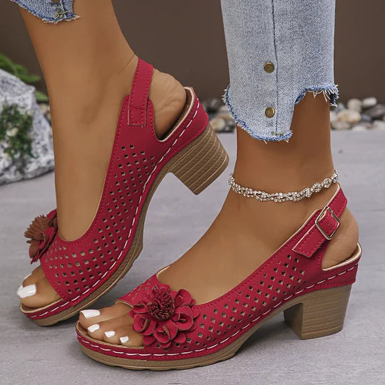 Imogen | Open Toe Slingback Block Heel Sandal