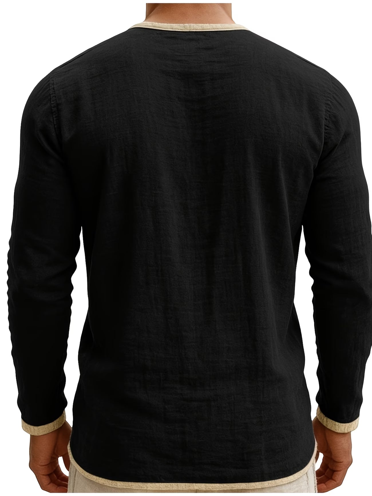 Lorcen | Long Sleeve Henley Shirt with Button Placket