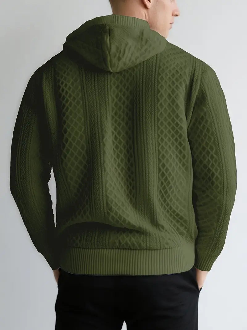 Karah | Long Sleeve Textured Knit Hooded Sweater