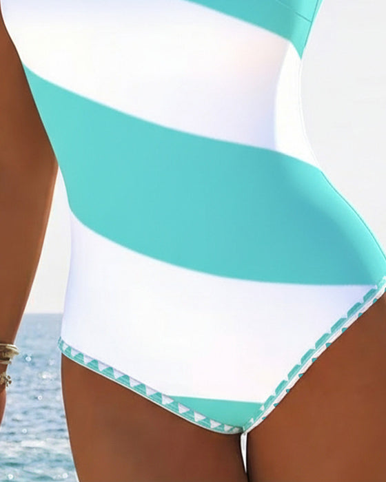 Doriane | One Shoulder Stripe Swimsuit
