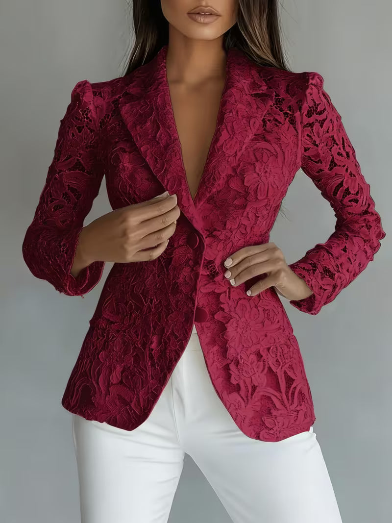 Kyliza | Lace Long Sleeve Tailored Blazer Jacket