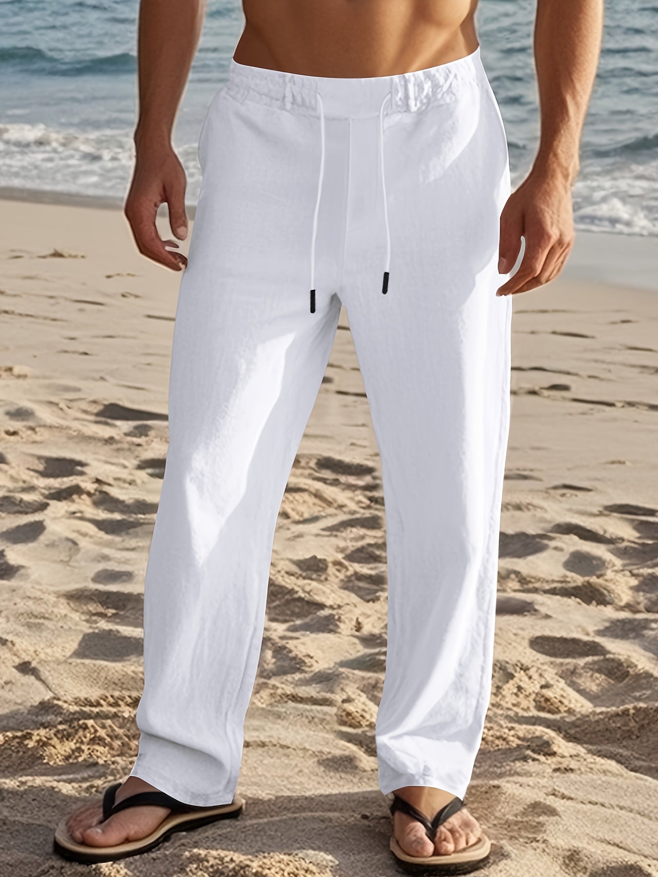 Erikas | Drawstring Straight Leg Casual Trousers