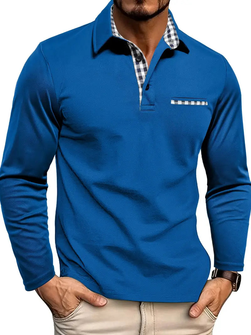 Viktor | Long Sleeve Polo with Button Placket