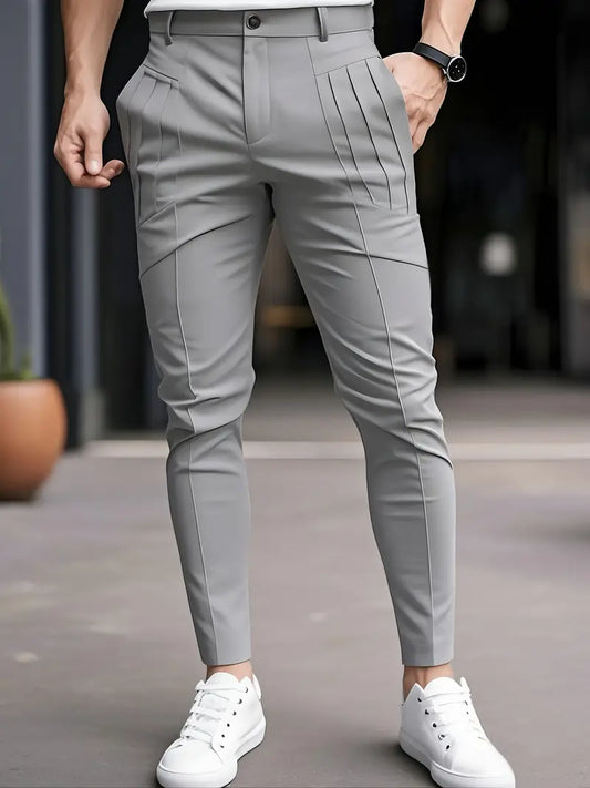 Edgardo | Slim Fit Pleated Front Pants