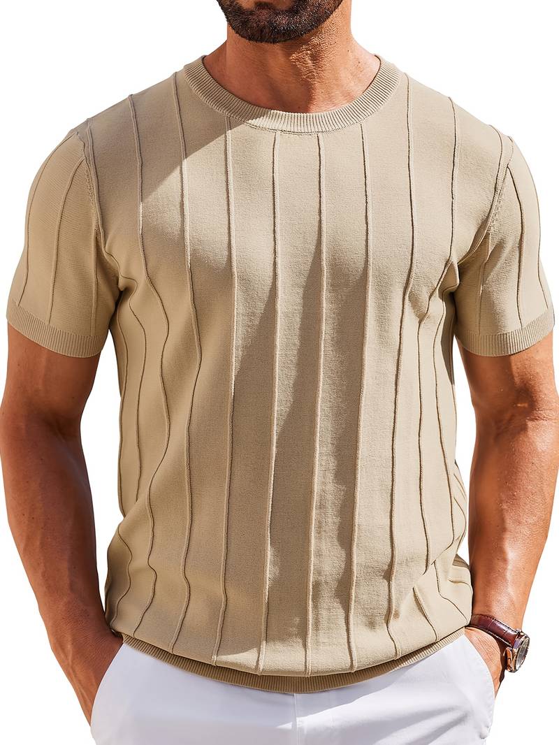 Sang | Short Sleeve Round Neck Knitted T-Shirt