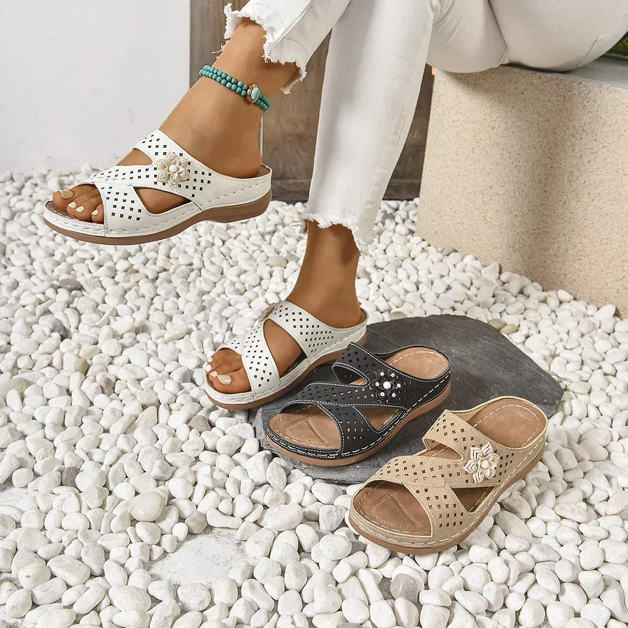 Kristine | Orthopedic Flower Casual Wedge Heel Sandals