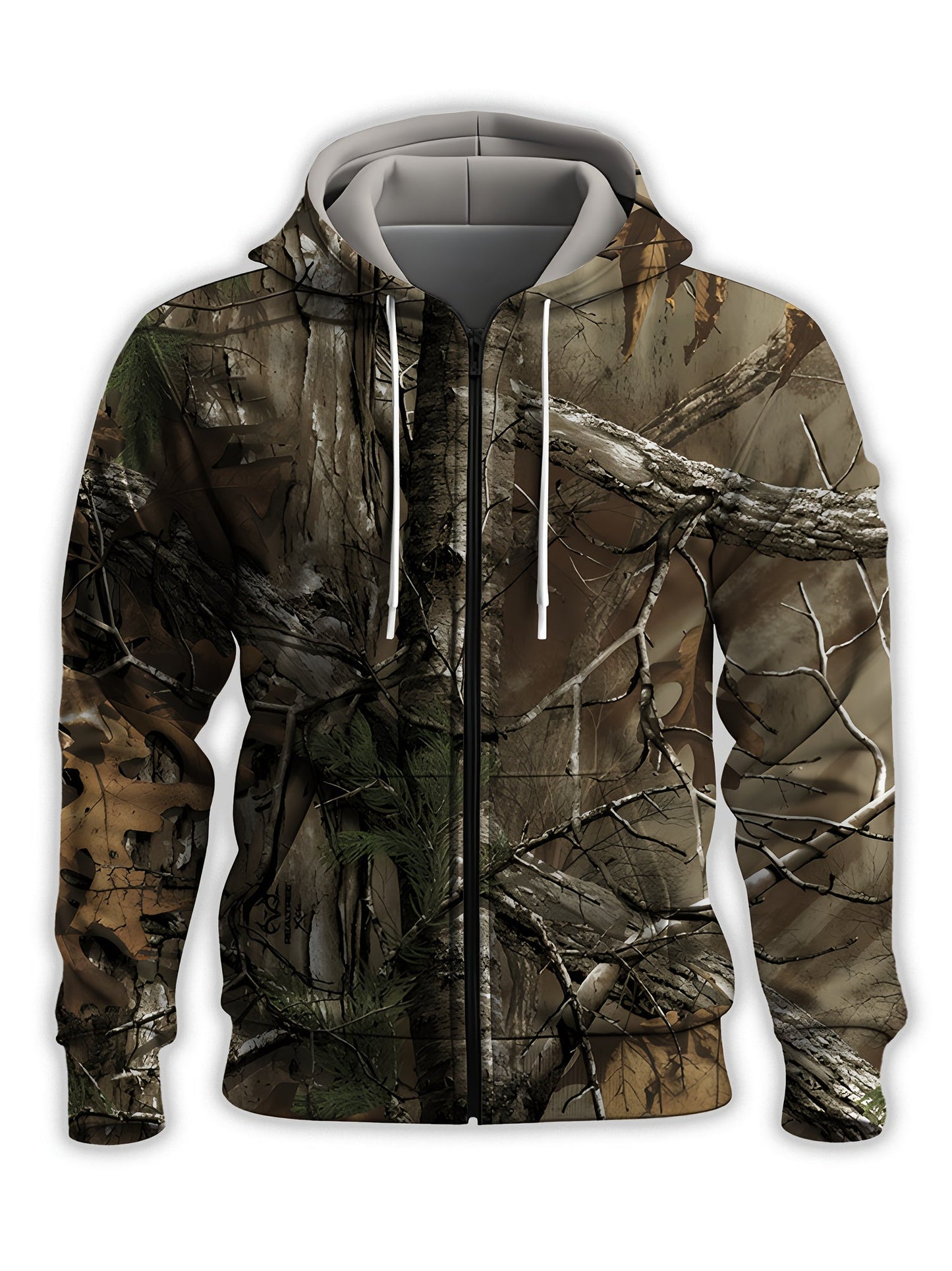 Whitaker | Full Zip Hooded Camouflage Print Hoodie
