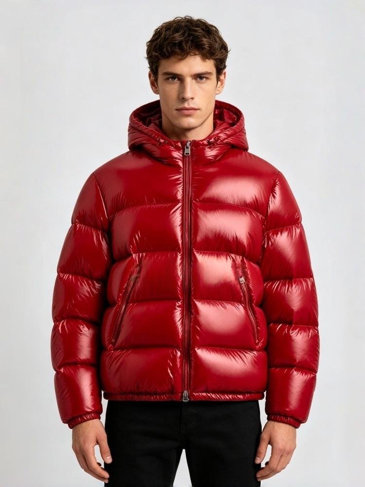 Whalen | Puffer Jacket With Hood and Glossy Finish