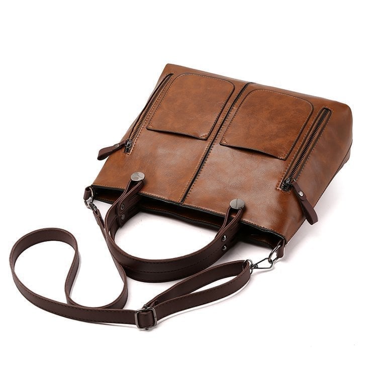CarryNest - Vintage Brown Shoulder Tote Bag
