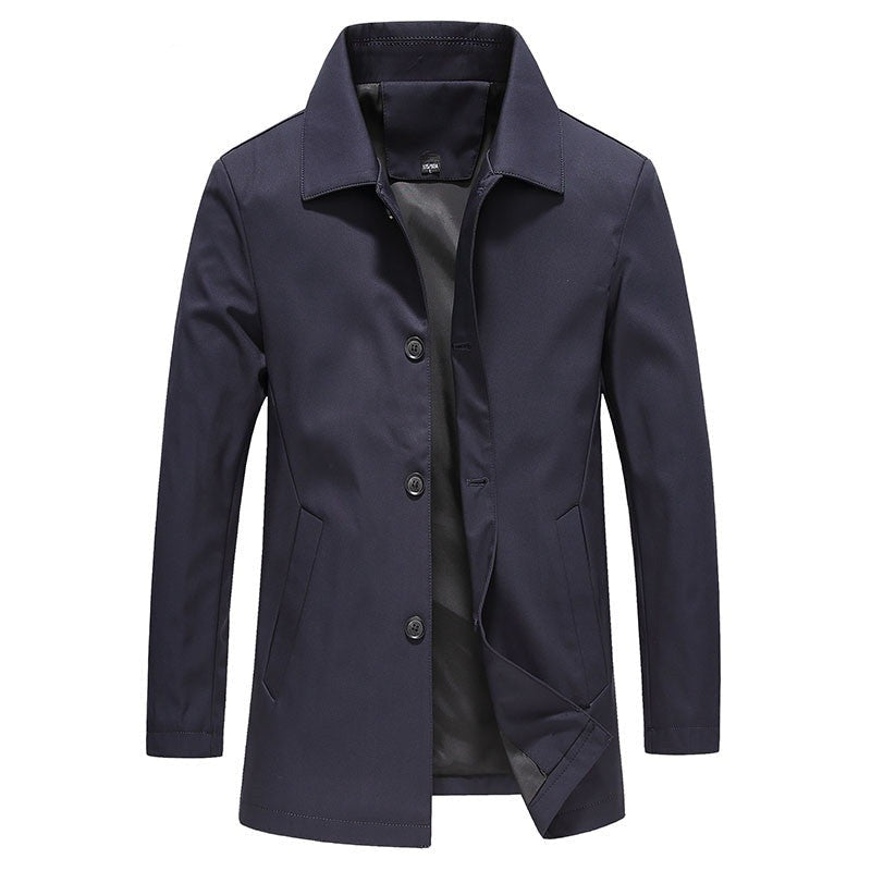 Damian | Men's Stand Collar Button Closure Coat