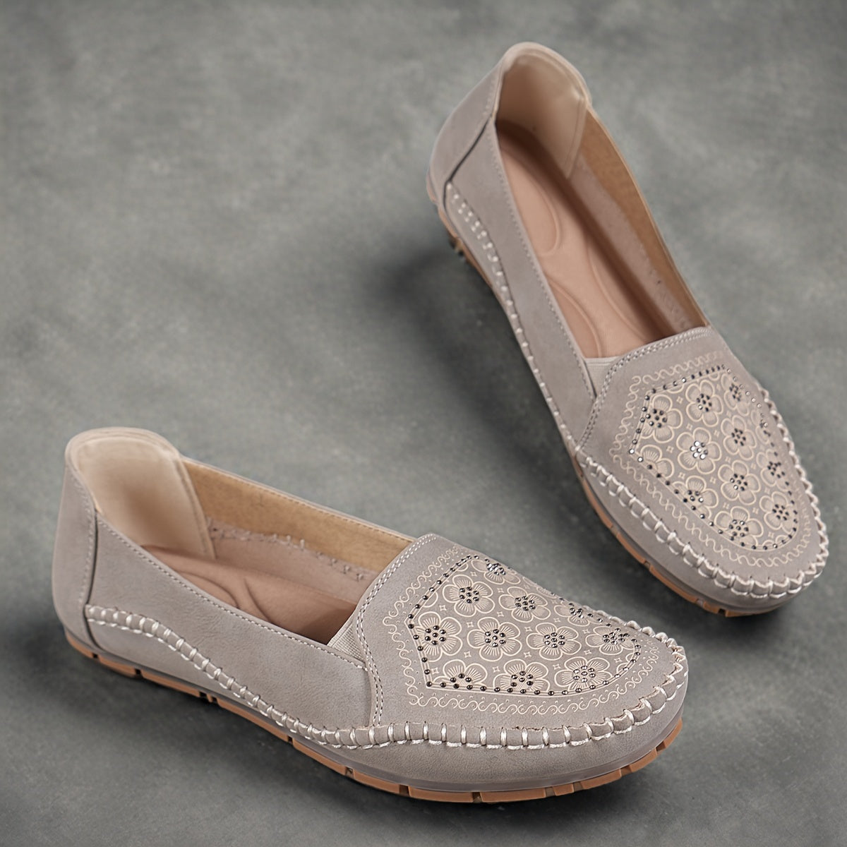 Lyrissa | Floral Slip-On Loafers Shoes