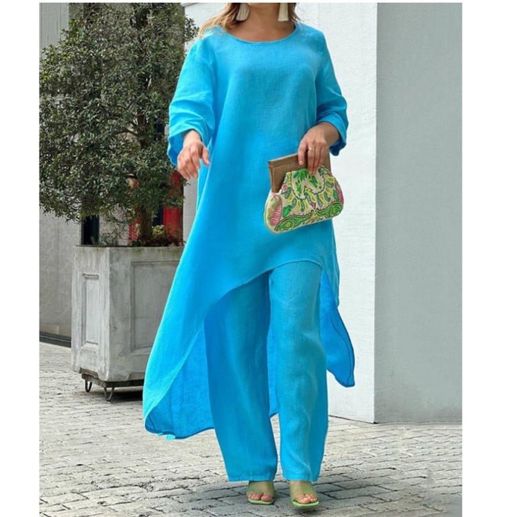 Liselotte | Two Piece Asymmetrical Tunic Trouser Set