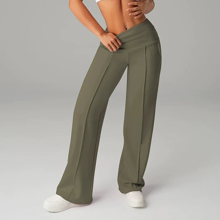 Samanda | Wide Leg Fold Waist Pants