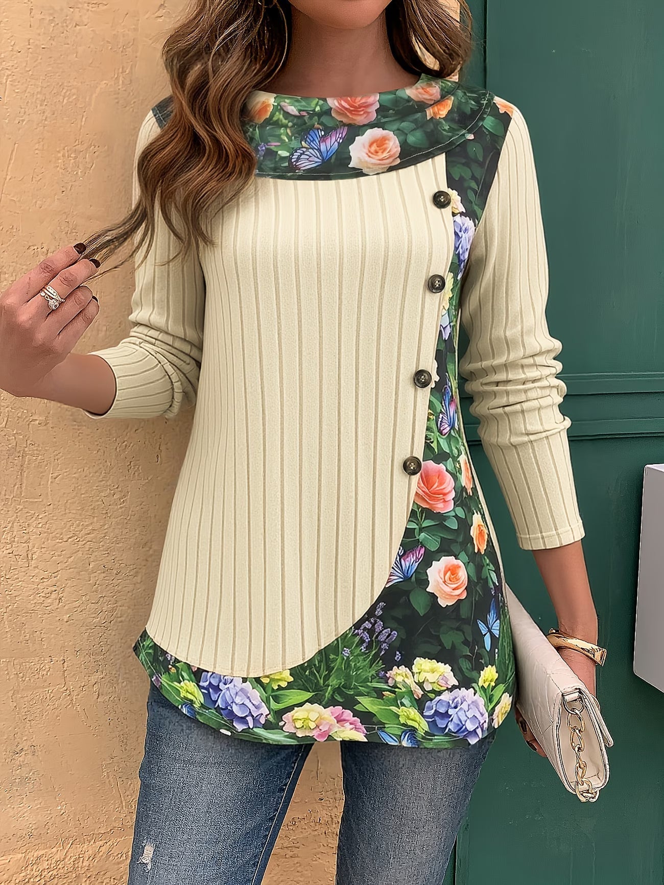 Lizeth | Long Sleeve Ribbed Pattern Tunic