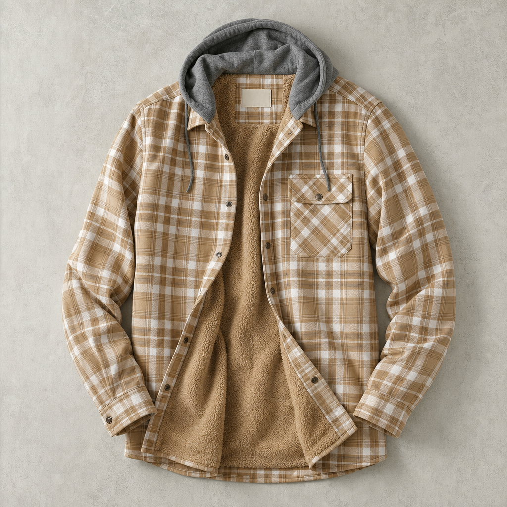 Anderson | Shirt Jacket With Plaid Pattern and Hood