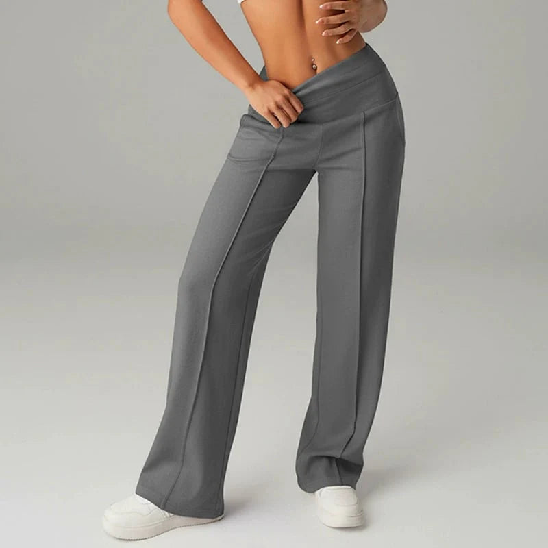 Samanda | Wide Leg Fold Waist Pants