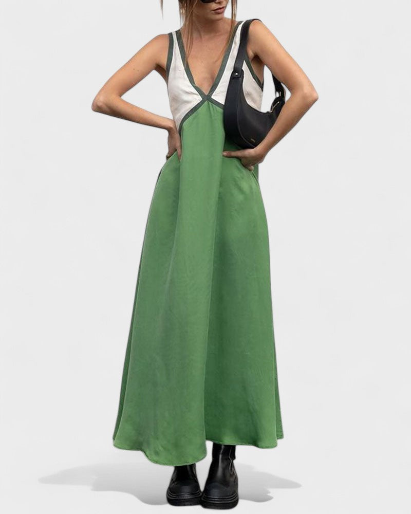 Vida | Sleeveless Color Block Maxi Dress