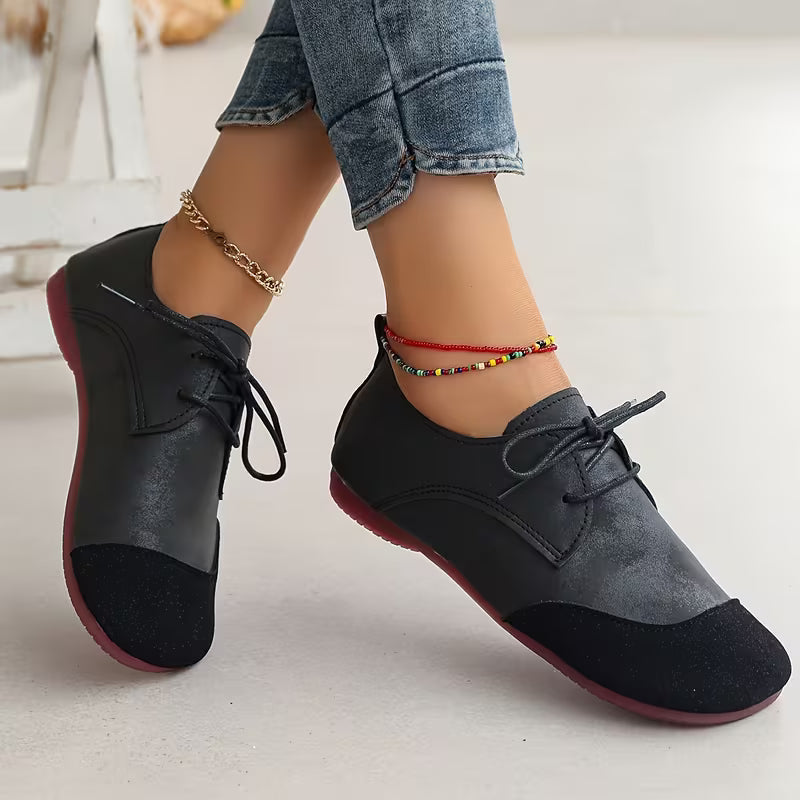 Brigiluxa | Lace-Up Low Wedge Comfort Shoes