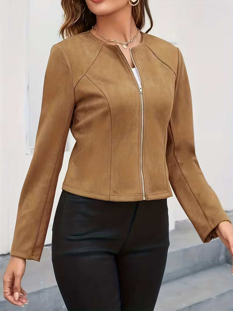 Eria | Zip-Up Round Neck Jacket