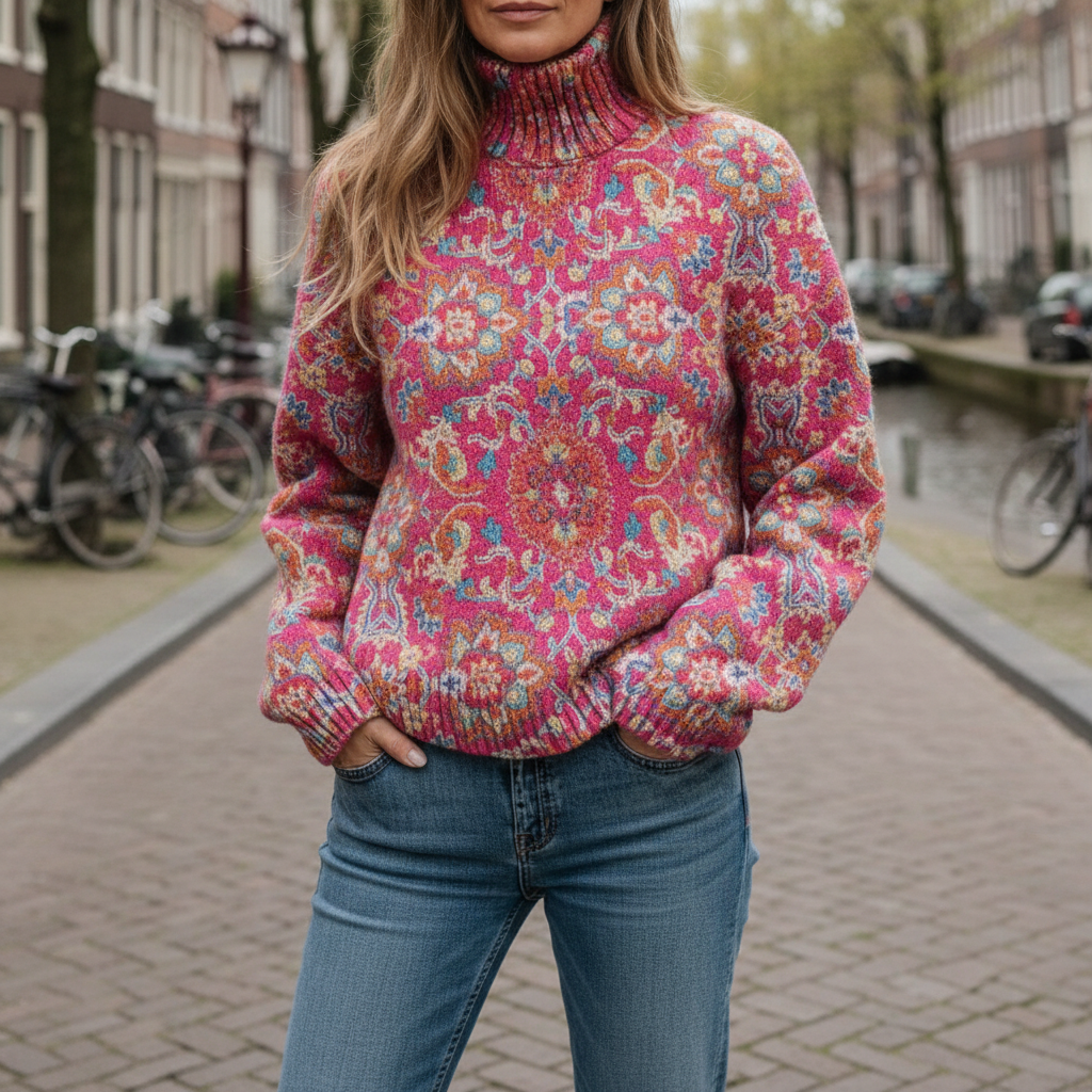 Miraen | High Neck Patterned Sweater