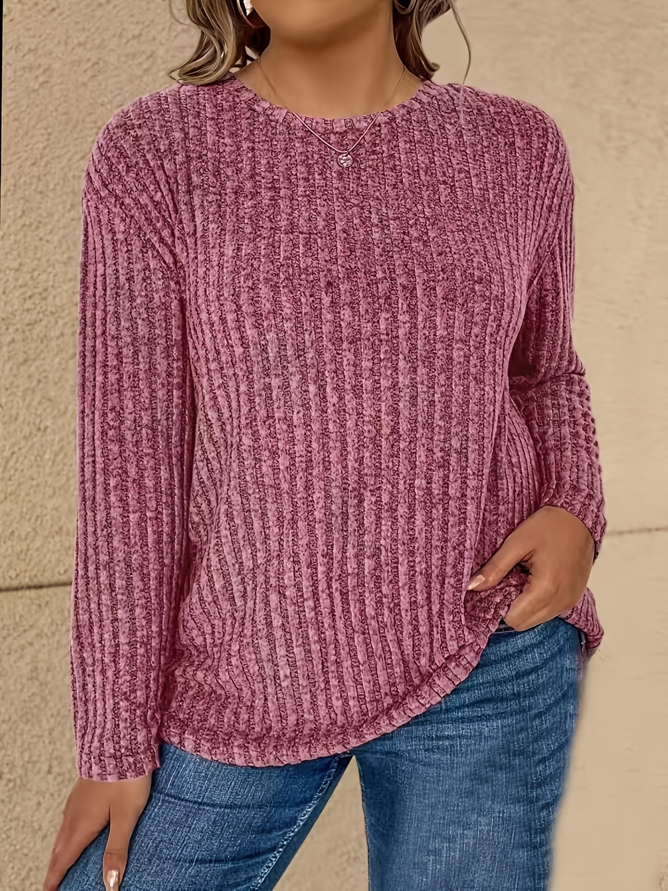 Katiya | Sweater with Loose Fit and Ribbed Texture