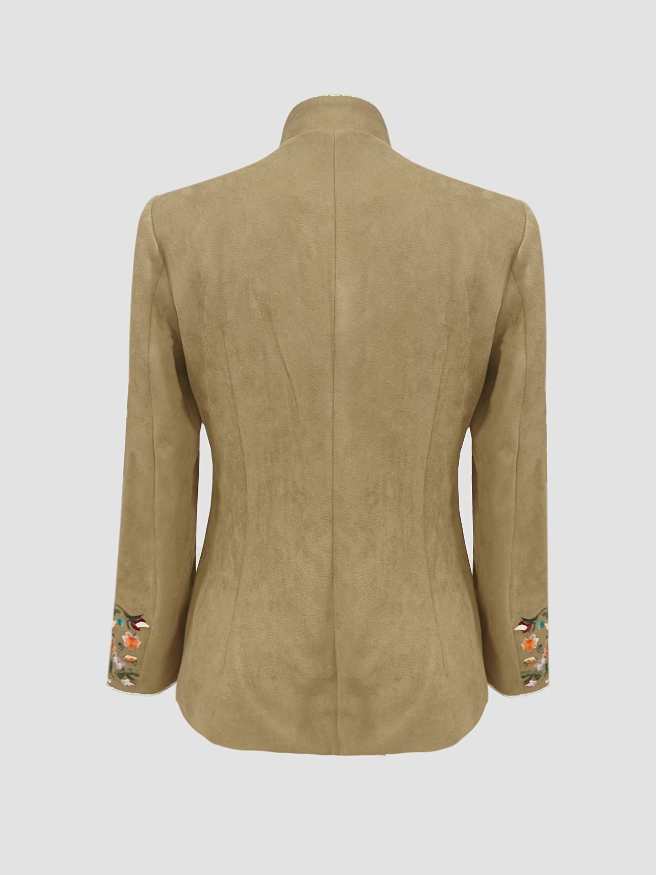 Anisaa | Embroidered Button Front Stand Collar Jacket