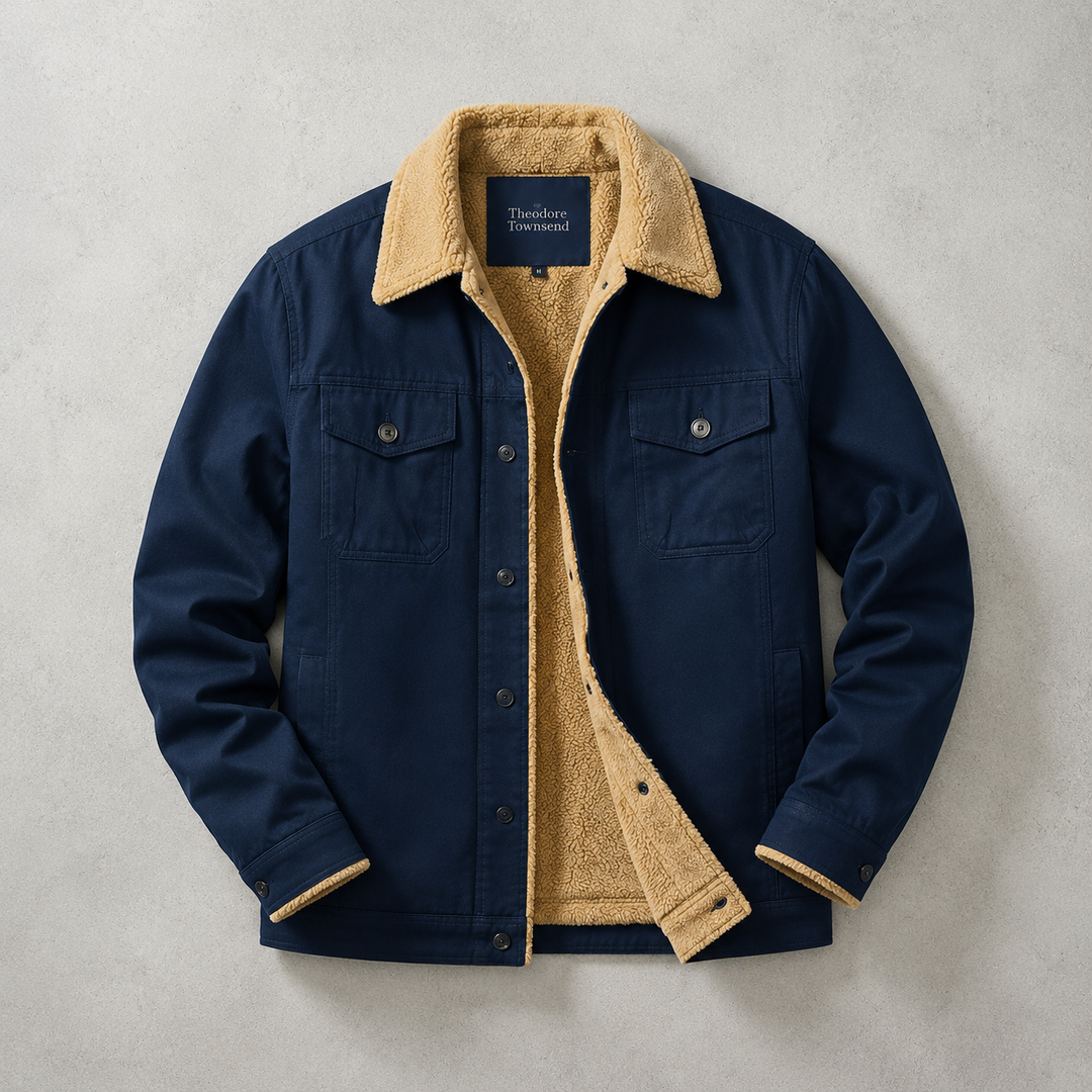 Georg | Jacket With Plush Collar and Snap Closure