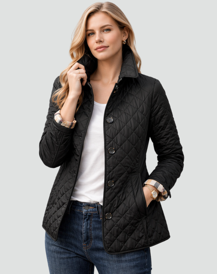 Myrna | Jacket Quilted Stand Collar Button Front