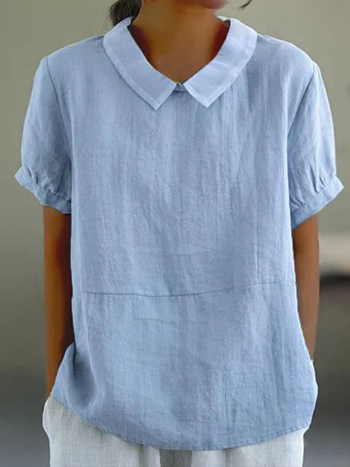 Henny | Collared Short Sleeve Blouse