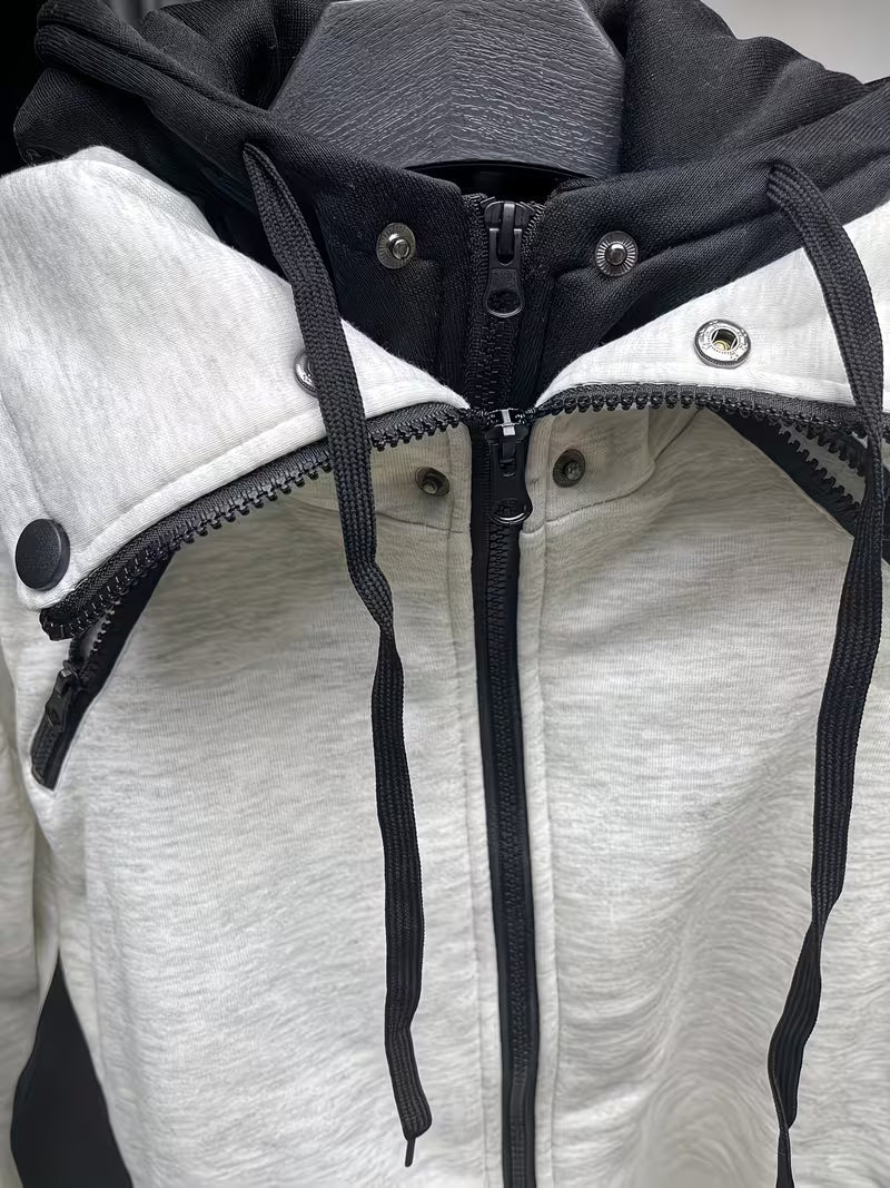 Griffiths | Hooded Color Block Zip Jacket
