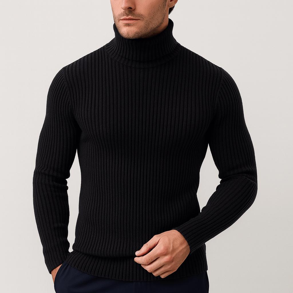 Bernd | Ribbed Turtleneck Sweater with Fitted Cut