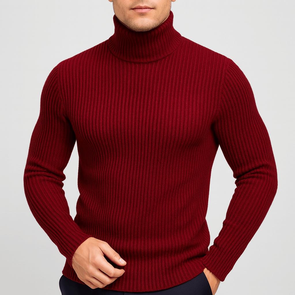 Bernd | Ribbed Turtleneck Sweater with Fitted Cut