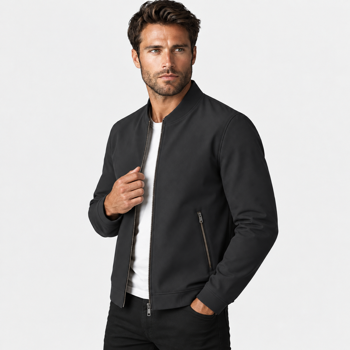 Dragones | Jacket With Stand Collar and Zippered Pockets