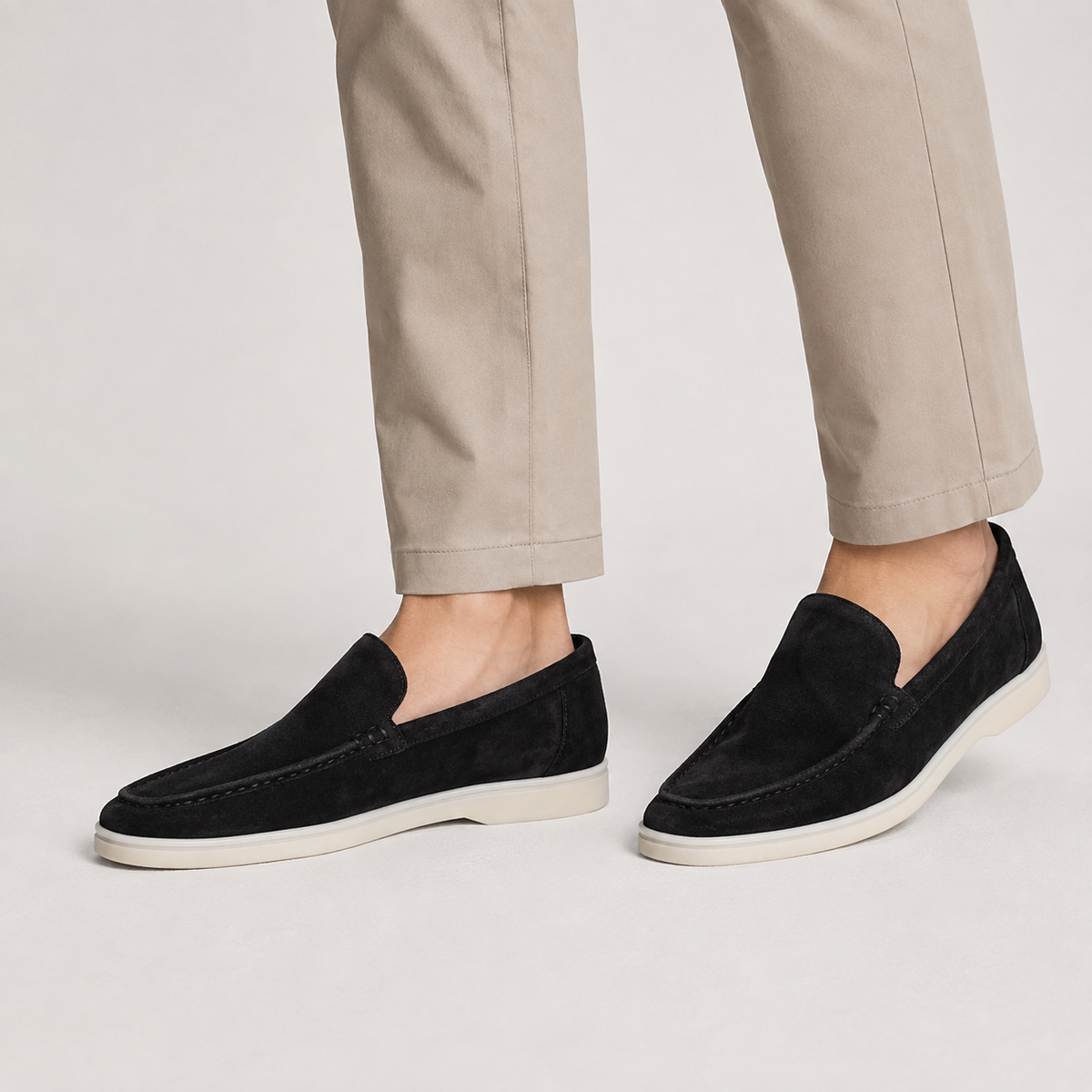 Santos | Loafers With Suede Appearance and Contrast Soles