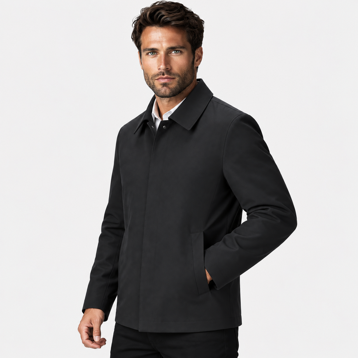 Ricky | Jacket With Point Collar and Side Pockets